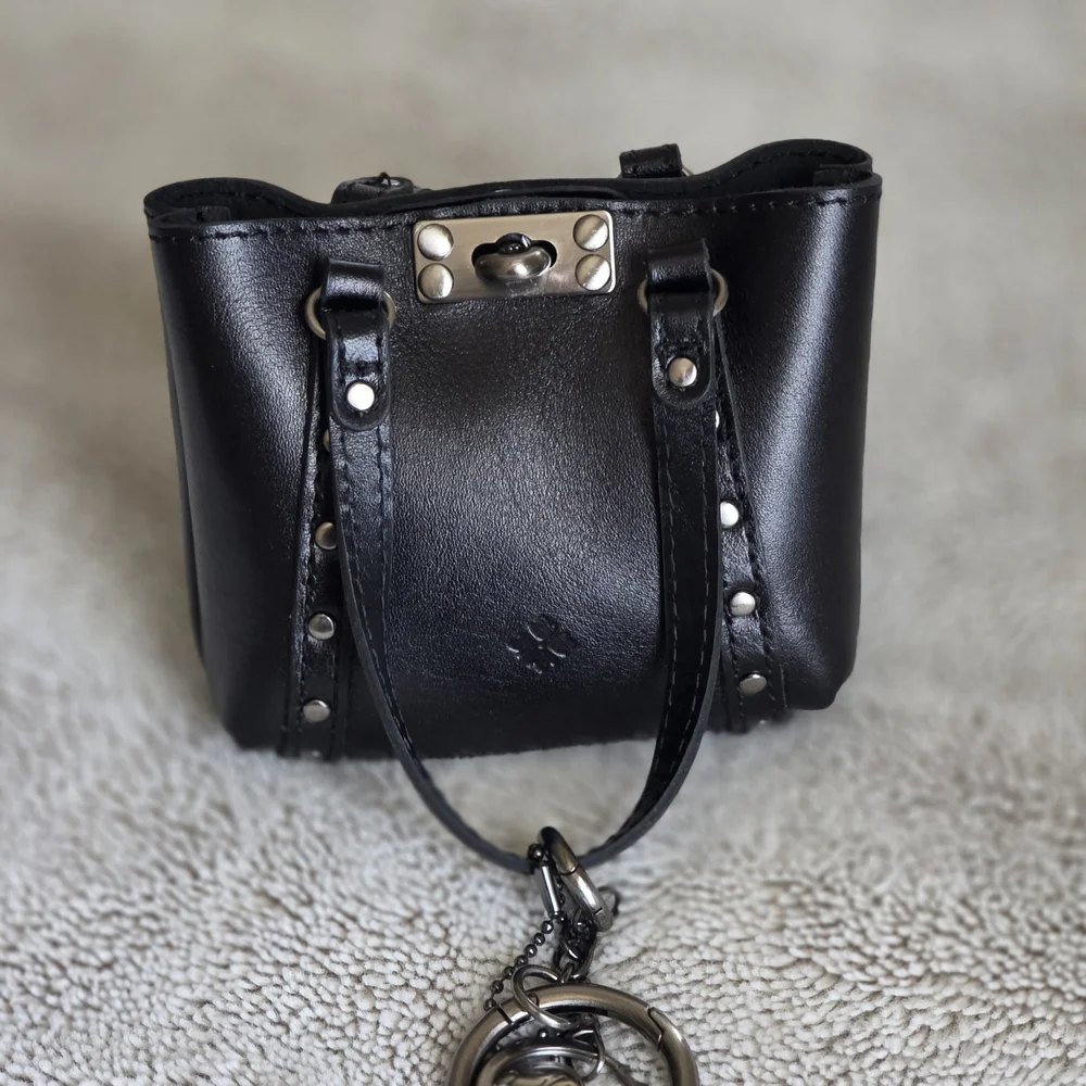 Patricia Nash Black Mini Leather Bag - Picture 3 of 12